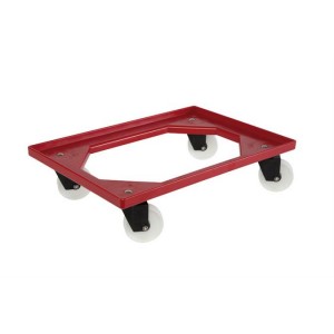 Magazijnwagen open 600x400x155mm ROOD met 4 zwenkwielen