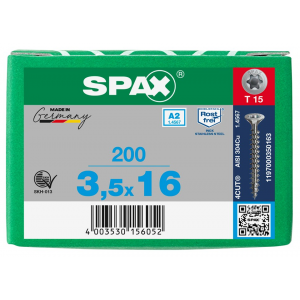 SPS SPAX 3.5 x 16 T15 inox A2 /200st 