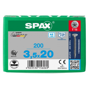 SPS SPAX 3.5 x 20 T15 inox A2 /200st 