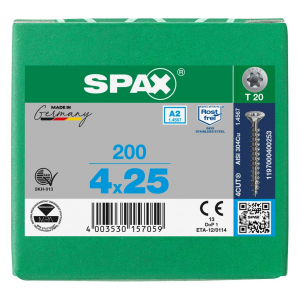 SPS SPAX 4.0 x 25 T20 inox A2 /200st 