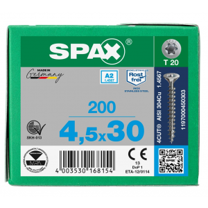 SPS SPAX 4.5 x 30 T20 inox A2 /200st 