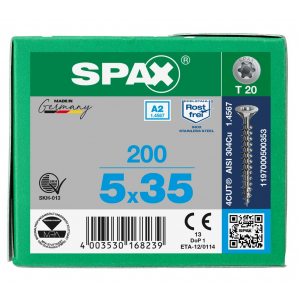 SPS SPAX 5.0 x 35 T20 inox A2 /200st 