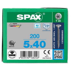 SPS SPAX 5.0 x 40 T20 inox A2 /200st 