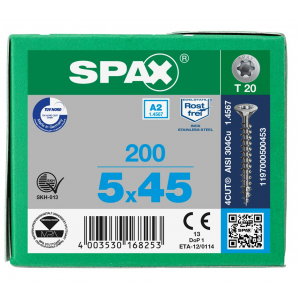 SPS SPAX 5.0 x 45 T20 inox A2 /200st 