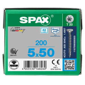 SPS SPAX 5.0 x 50 T20 inox A2 /200st 