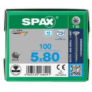 SPS SPAX 5.0 x 80 T20 inox A2 /100st 