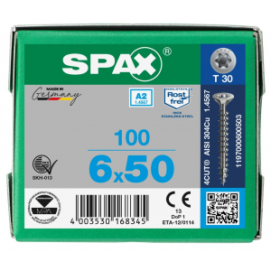 SPS SPAX 6.0 x 50 T30 inox A2 /100st 