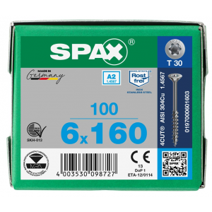 SPS SPAX GD 6.0 x160 T30 inox A2 /100st 