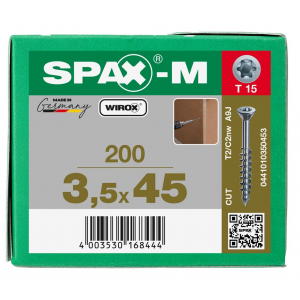 SPS SPAX MDF 3.5 x 45 GD T15 /200st Wirox (0441010350453)