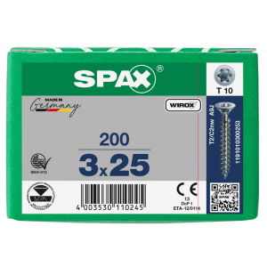 SPS SPAX 3.0 x 25 T10 Wirox /200st (1191010300253)