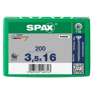 SPS SPAX 3.5 x 16 T20 Wirox /200st (1191010350163)