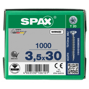 SPS SPAX 3.5 x 30 T20 Wirox /1000st (1191010350305)