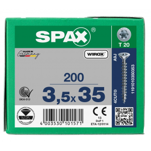 SPS SPAX 3.5 x 35 T20 Wirox /200st (1191010350353)