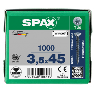 SPS SPAX 3.5 x 45 T20 Wirox /1000st (1191010350455)