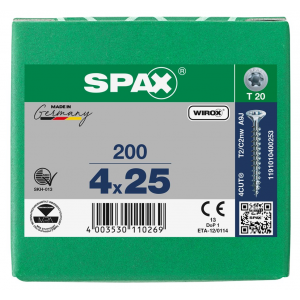 SPS SPAX 4.0 x 25 T20 Wirox /200st (1191010400253)