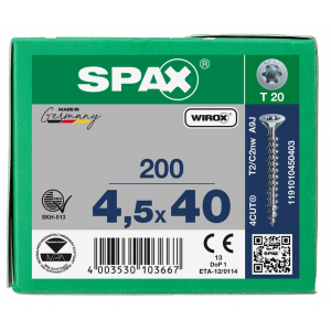 SPS SPAX 4.5 x 40 T20 Wirox /200st (1191010450403)