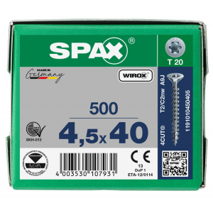 SPS SPAX 4.5 x 40 T20 Wirox /500st (1191010450405)