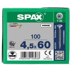 SPS SPAX 4.5 x 60 T20 Wirox /100st (1191010450603)