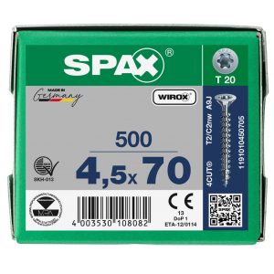 SPS SPAX 4.5 x 70 T20 Wirox /500st (1191010450705)
