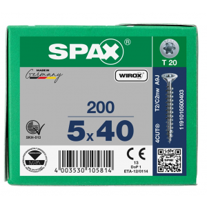 SPS SPAX 5.0 x 40 T20 Wirox /200st (1191010500403)