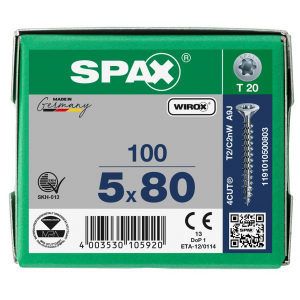 SPS SPAX 5.0 x 80 T20 Wirox /100st (1191010500803)