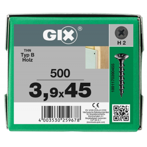 SPS SPAX Gyproc GIX B 3.9 x 45 / 500st zwart gefosfateerd houten constructie