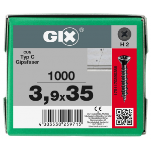 SPS SPAX Gyproc GIX C 3.9 x 35 / 1000st zwart gefosfateerd gipsvezelplaten