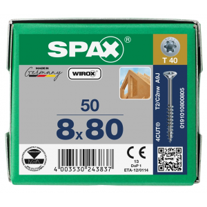 Constructieschroef SPAX VK  8 x 80 T40 /1st Wirox