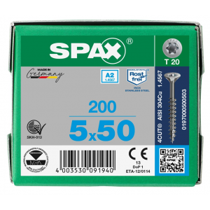 SPS SPAX GD 5.0 x 50 T20 inox A2 /200st 