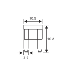 Steekzekering mini  2A grijs /5st Connect 36831