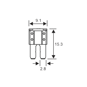 Steekzekering micro LED 20A geel /5st Connect 37151