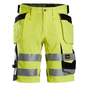 Short HighVis 6135-6604-046 geel/zwart stretch met holsterzakken