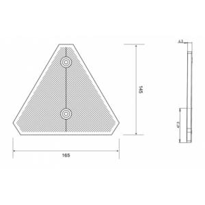 Reflector driehoek rood 165mm (20R)