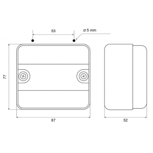 Mistachterlicht halogeen 77x87x52mm (690R)