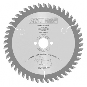 Cirkelzaagblad CMT Ø160x20x2.2mm 48T (223.048.06H) Trespa, Formica, Corian...