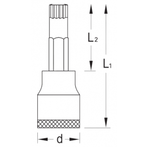 Dop 1/2 XZN M 8 INX 19 L 8-100 Gedore