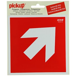 Sticker RICHTINGSPIJL 45° rood P578 150x150