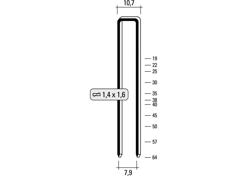 Nieten L 10.70 x 40mm (G5562) /8.250st Carat tbv LN16851/LN16864