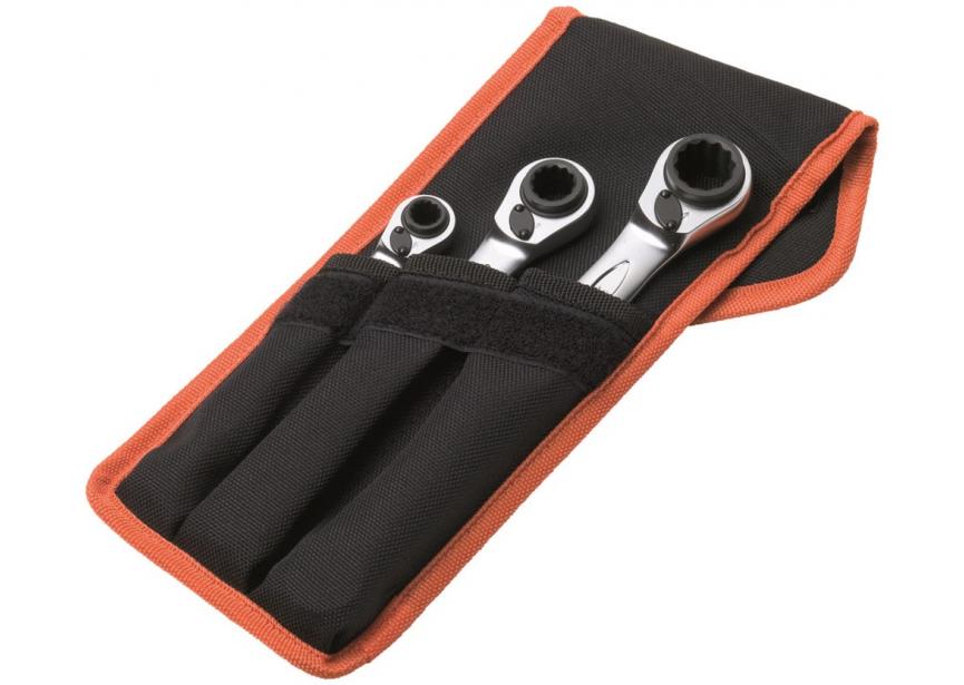 Ringratelsleutelset S4RM/3T 3dlg Bahco 4-in-1 sleutels in etui