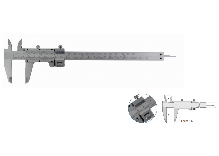 Schuifmaat 200mm 4-way 1/128 