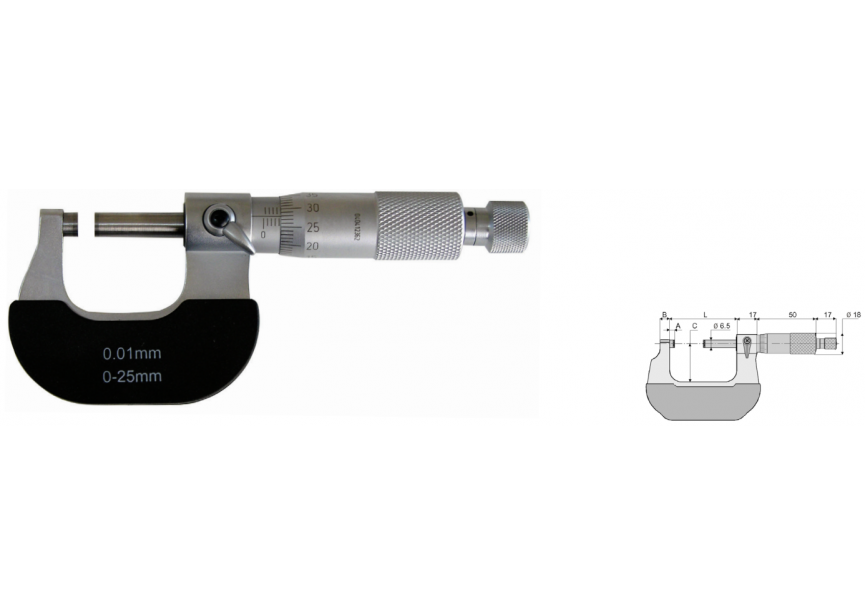 Micrometer beugel 0-25mm MIB 