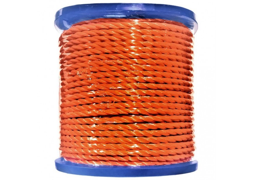 Koord poly 6mm oranje 25m 