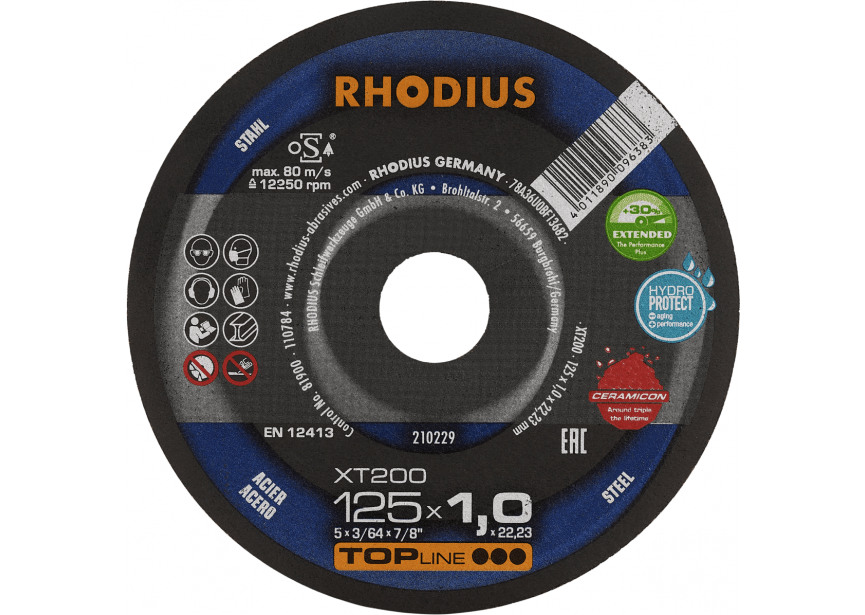 Snijschijf ijzer 125x1.0mm  XT200 Rhodius (210229)