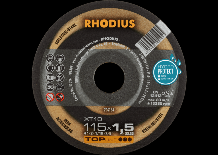 Snijschijf inox 115x1.5mm XT10 Rhodius (206164)