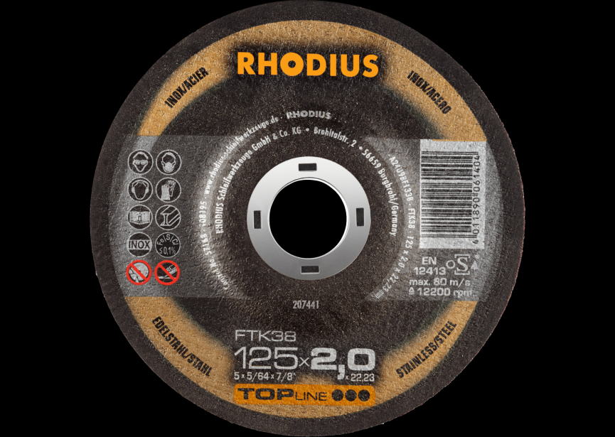 Snijschijf inox 125x2.0mm FTK38 Rhodius (207441)