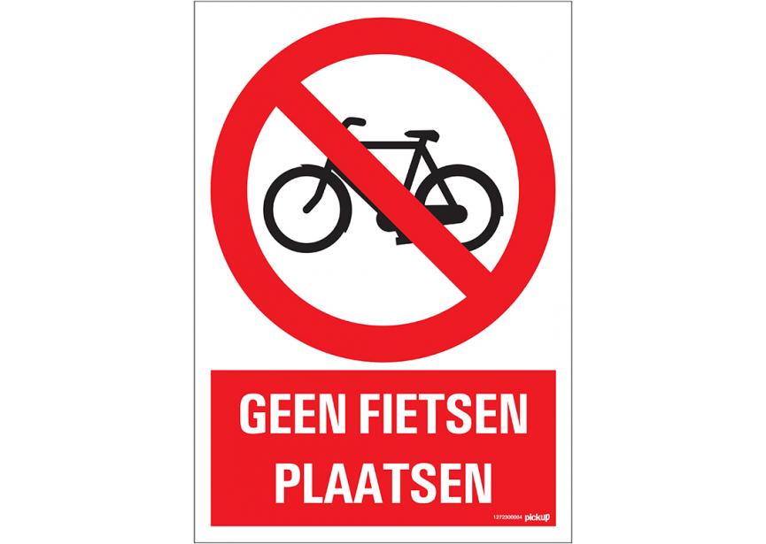 Sign.bord geen fietsen plaatsen +picto 230x330