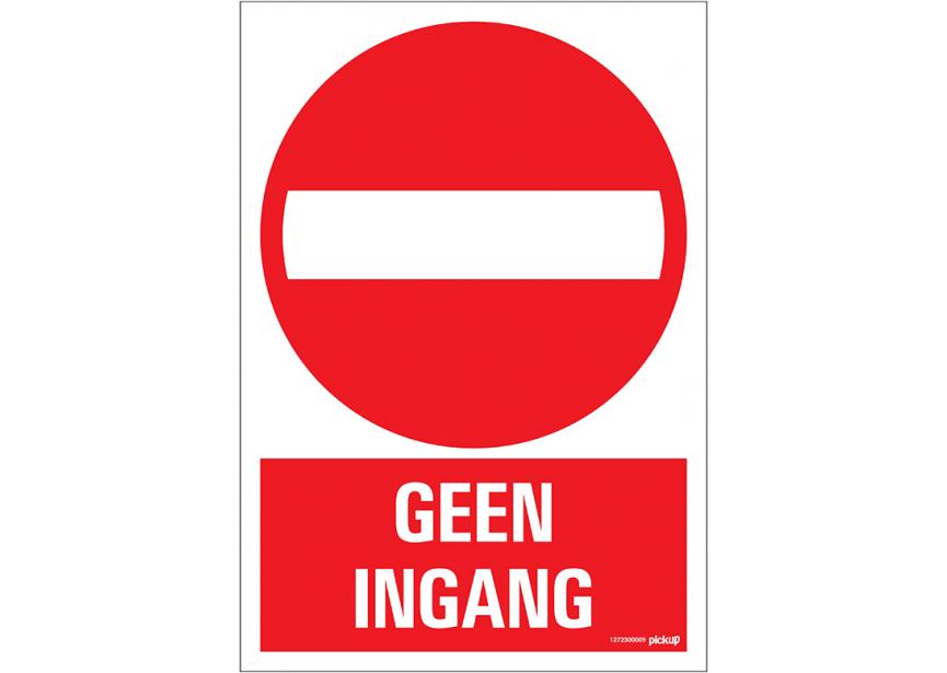 Sign.bord geen ingang+picto 230x330