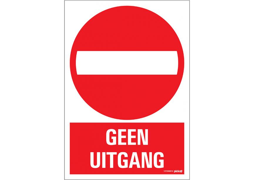 Sign.bord geen uitgang+picto 230x330