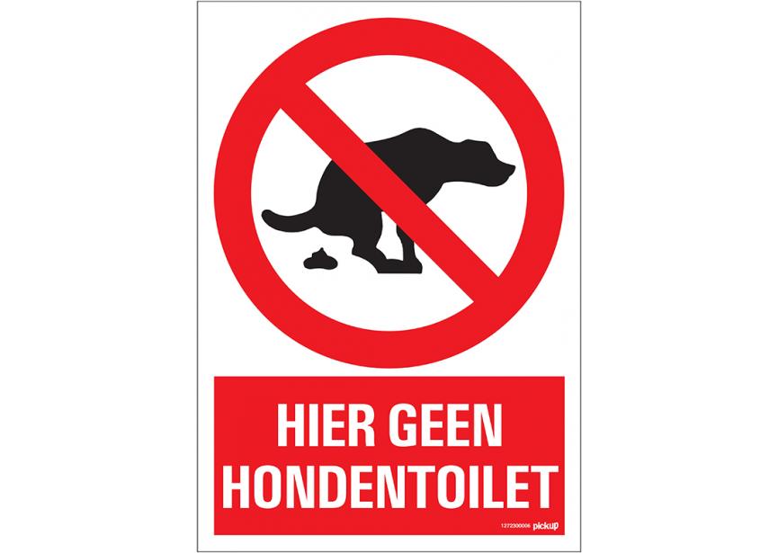 Sign.bord hier geen hondentoilet+picto 230x330