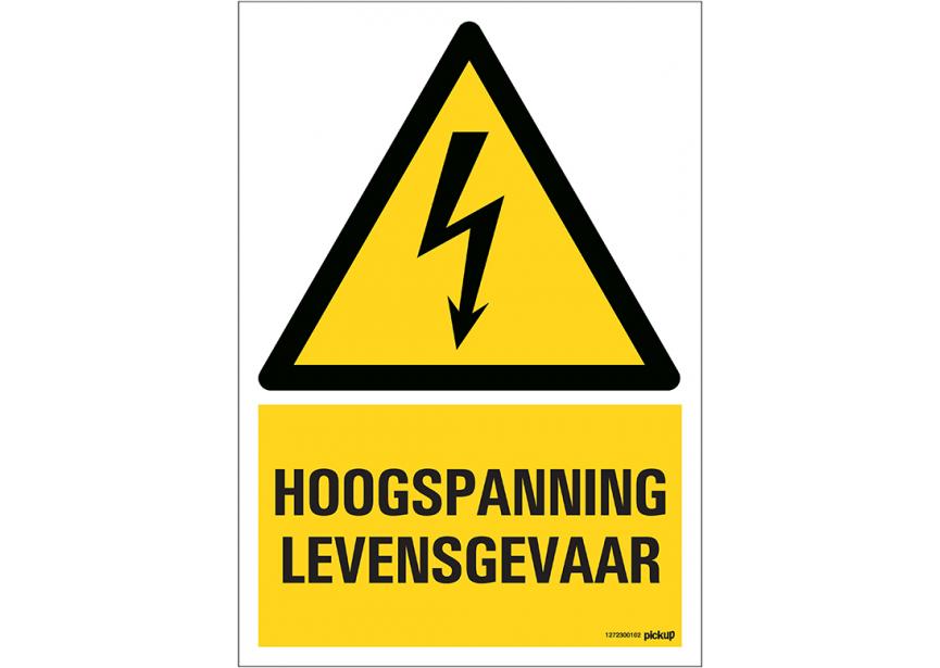 Sign.bord hoogspanning levensgevaar +picto 230x330